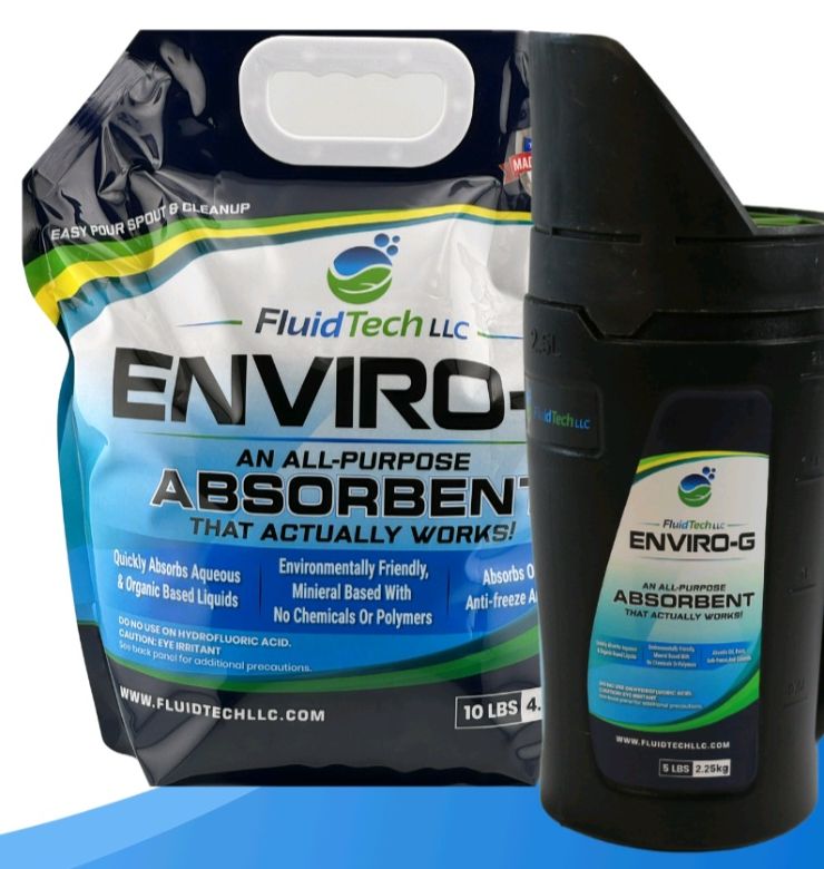 ENVIRO-G all-purpose absorbent 10 lb spout bag and 5 lb black shaker bottle